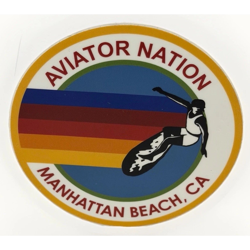 Aviator Nation Sticker Manhattan Beach California Logo Decal Surfer CA 4" Large